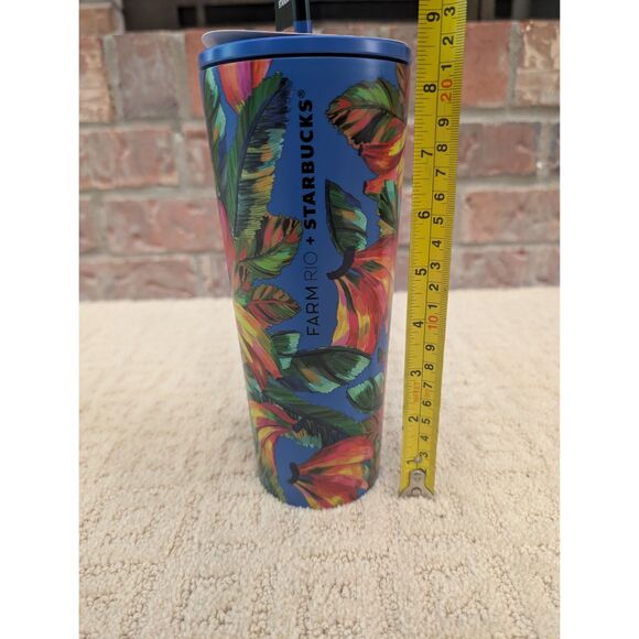 NWT Starbucks Farm Rio Cup Blue Pink Banana Cold Metal 2025 24oz Limited Edition - Picture 5 of 7